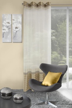 zasłona gotowa 140x250 evi beż+brąz