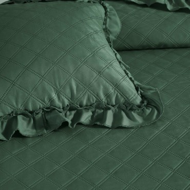 Butelkowa Zieleń Poszewka Do Narzuty Z Falbanką 45x45 RUFFY 