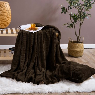 Brązowy Koc Z Mikrofibry 200x220 Monte
