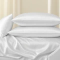 Biała Pościel Jedwabna 160x200 Jednobarwna