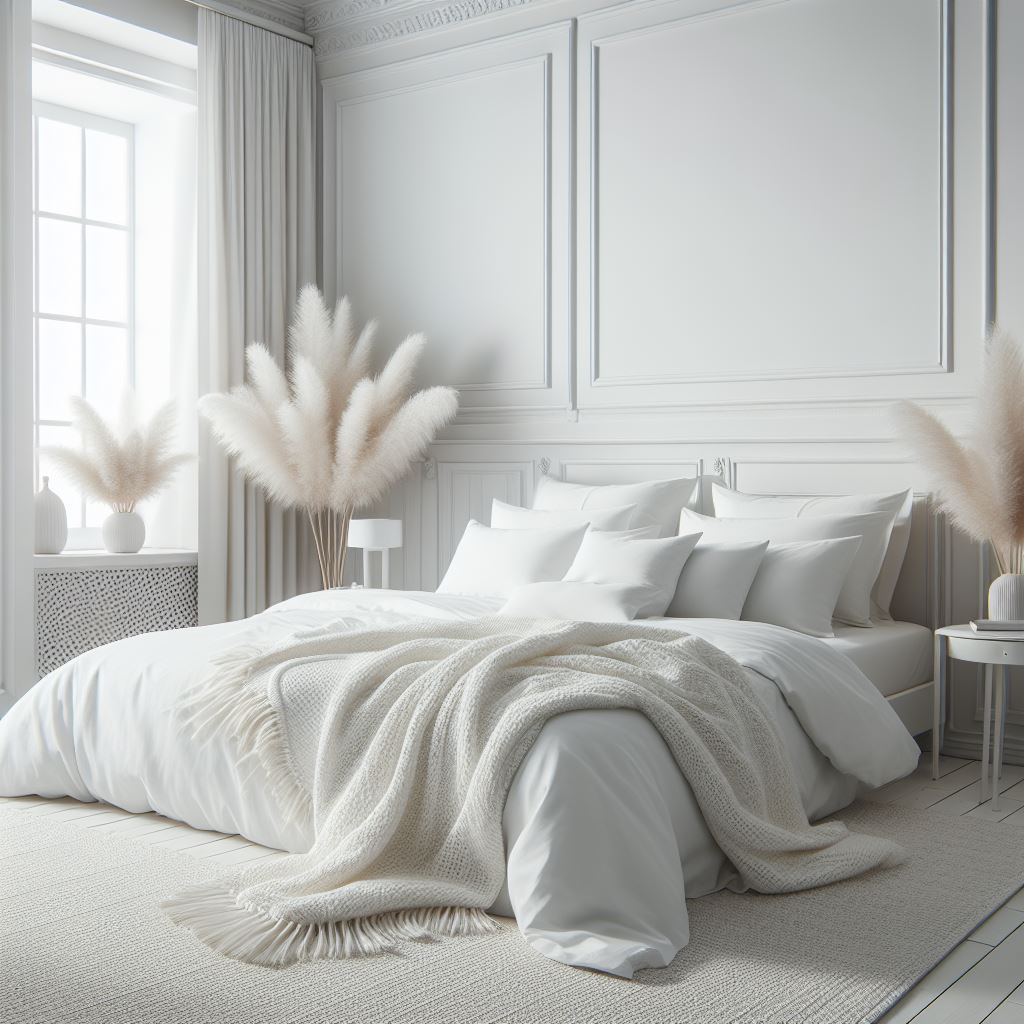 Biała sypialnia - sprawdzone sposoby na ocieplenie wnętrza