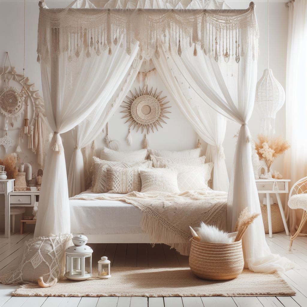 Sypialnia w stylu boho